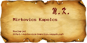 Mirkovics Kapolcs névjegykártya